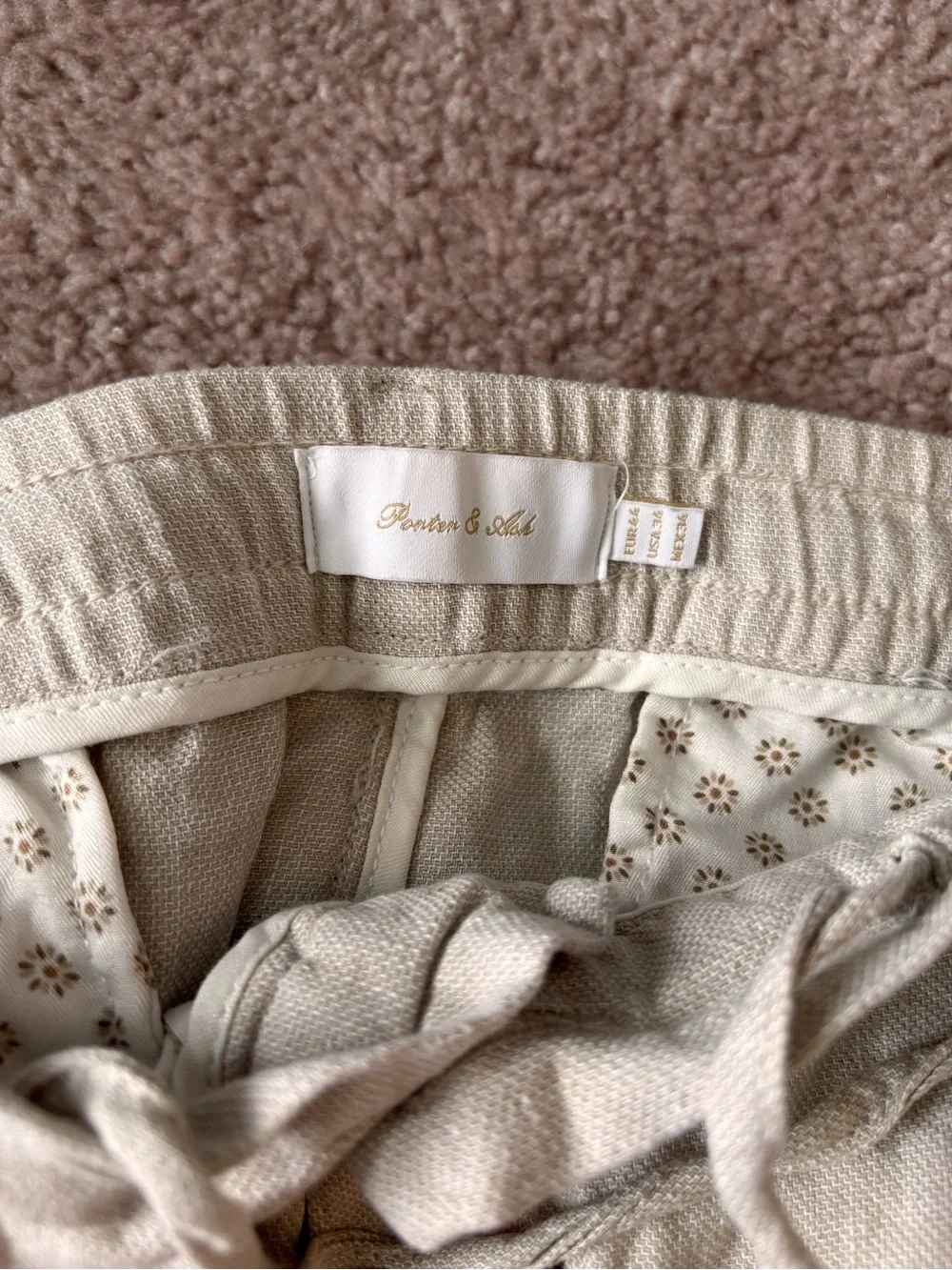 Men's Light Tan Drawstring Chinos